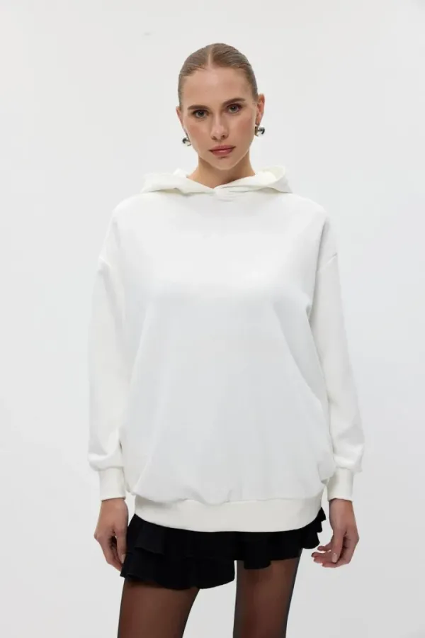 Basic Kapüşonlu Kadın Sweatshirt