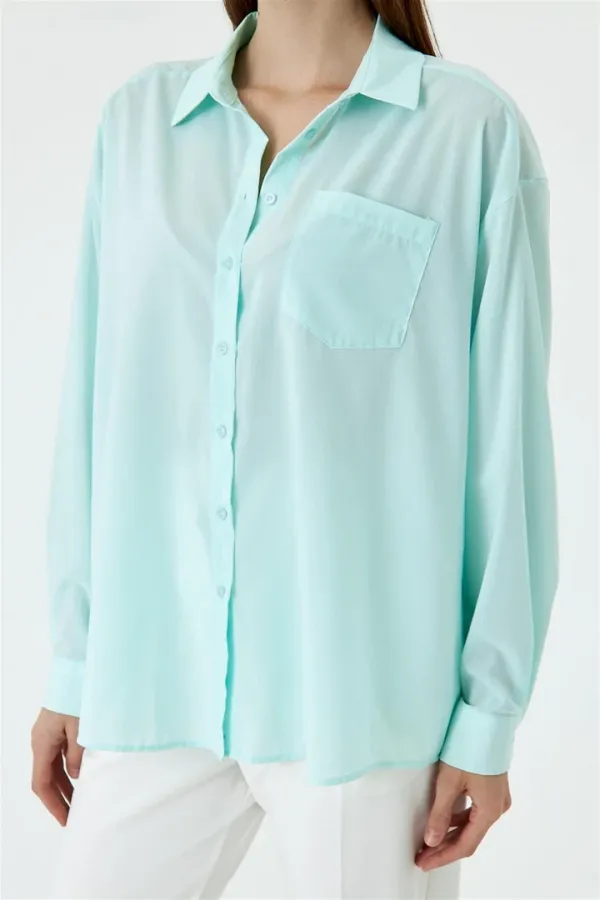 Oversize Uzun Kollu Kadın Gömlek
