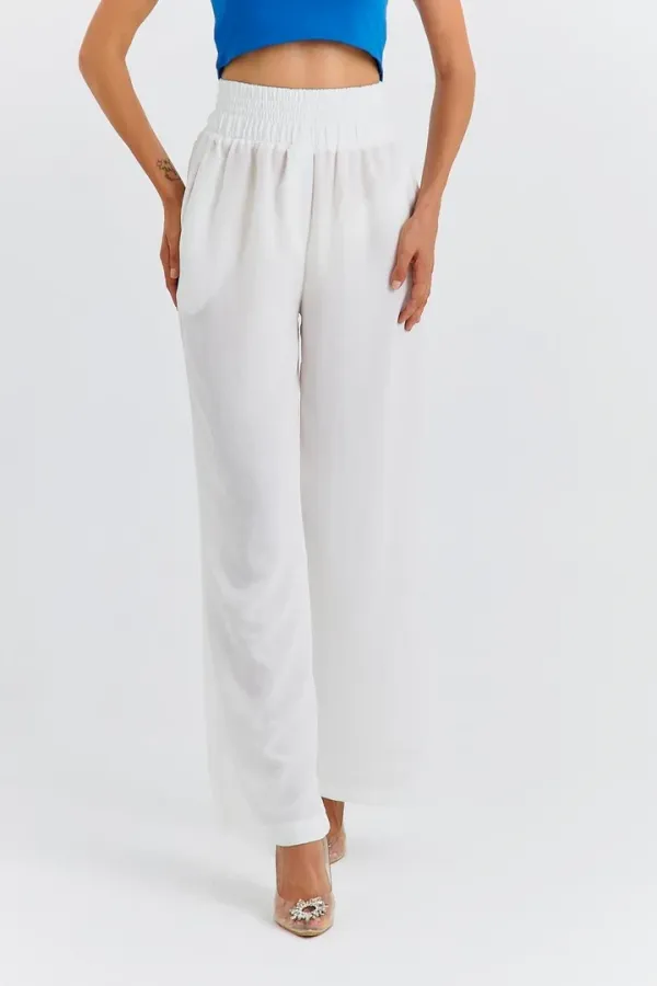 Geniş Paça Dökümlü Kadın Pantolon