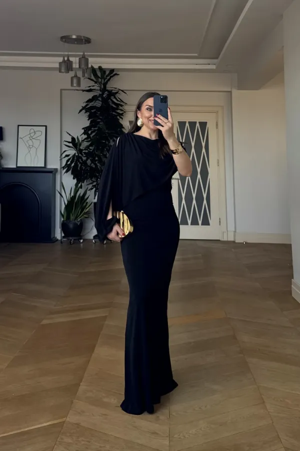 One-Sleeve Cutout Long Dress One-Sleeve Cutout Long Dress