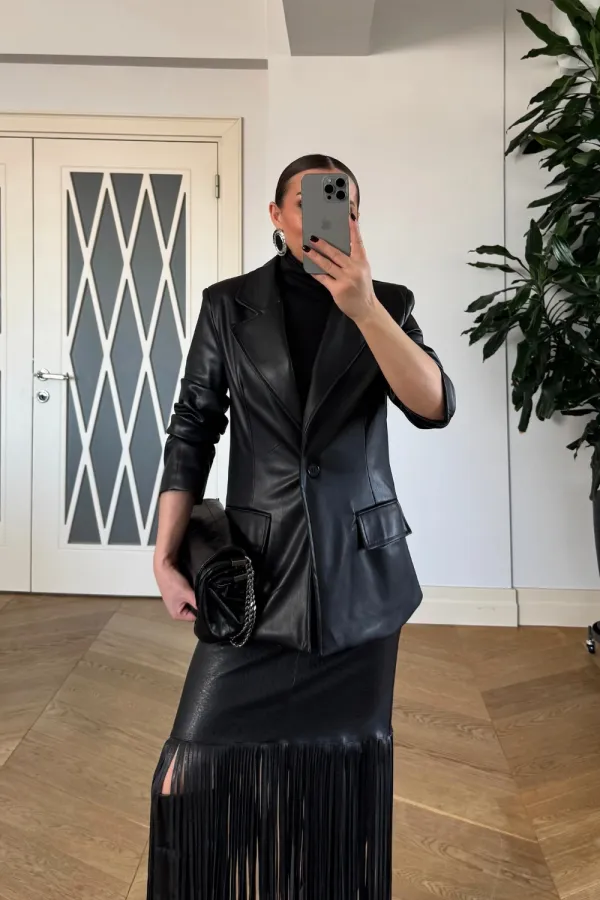 Faux Leather Blazer Women's Jacket Faux Leather Blazer Women's Jacket