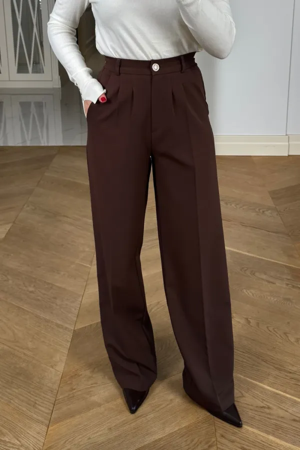 Beli Lastikli Pileli Palazzo Kadın Pantoln