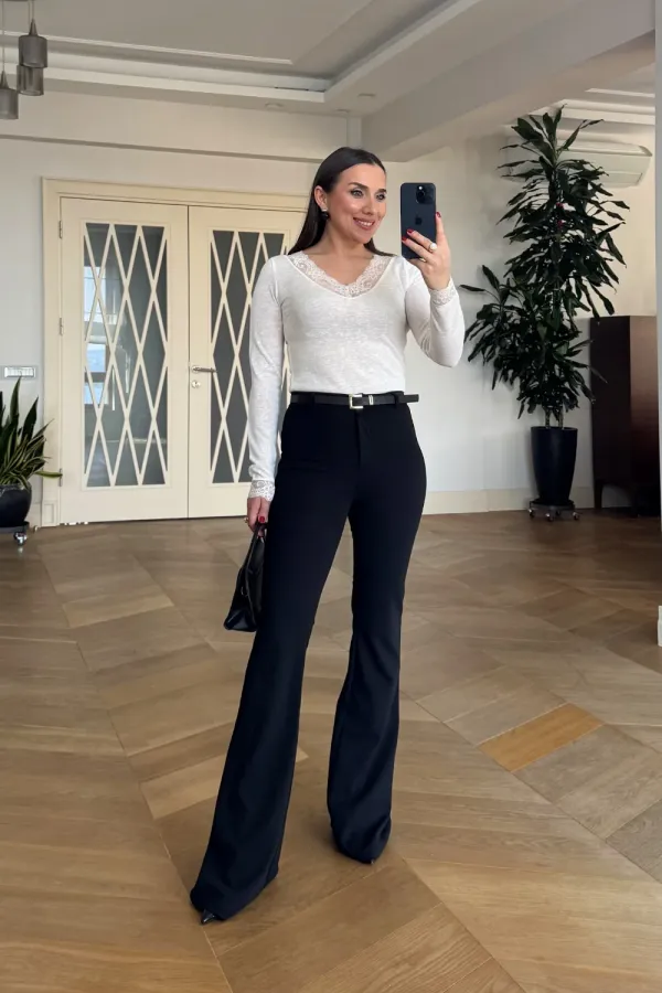 Women's Wide-Leg Trousers with Belt Women's Wide-Leg Trousers with Belt