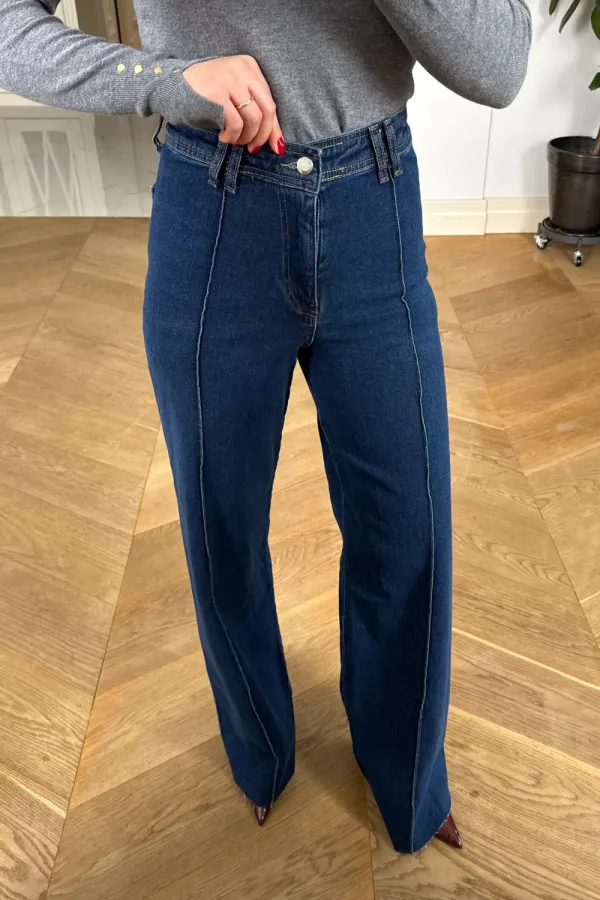 Dikiş Detaylı Denim Kadın Pantolon