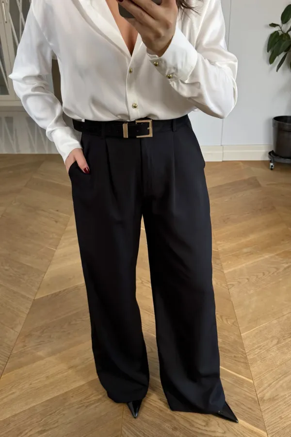 Pileli Palazzo Kadın Pantolon