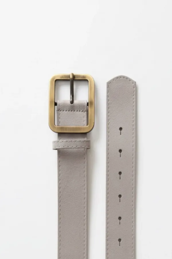 Eskitme İnce Tokalı Süet Kadın Kemer