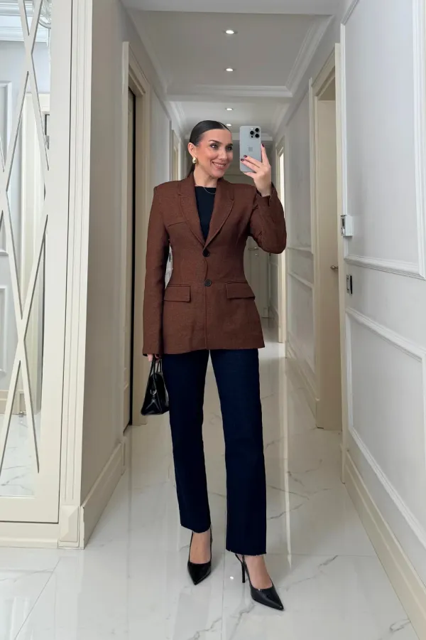 Veste blazer moulante pour femme