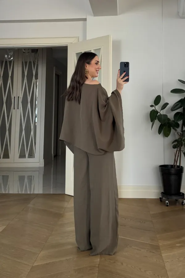 Pelerin Bluz Pantolon Kadın Takım