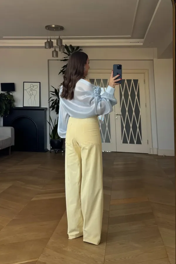 Straight Cut Ribbed Women's Trousers Straight Cut Ribbed Women's Trousers