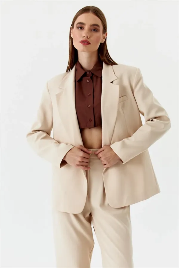 Tek Düğmeli Blazer Kadın Ceket