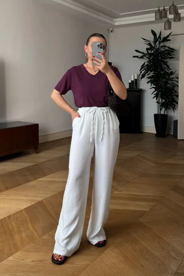 Beli Lastikli Rahat Kesim Kadın Pantolon