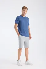 T-shirt à manches courtes pour homme, coupe classique, indigo