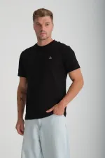 Erkek Regular Fit Yarım kollu T-Shirt Siyah