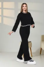 Ensemble en maille noire pour femme