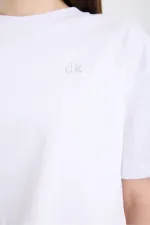 Kadın Crop Yarım kollu T-Shirt Beyaz