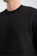 T-shirt homme à manches courtes, coupe ample, noir, tissu épais