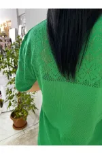 Ekru Yazı Ve İnci Detaylı Bluz