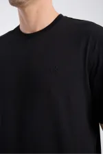 T-shirt à manches courtes pour homme, coupe ample, en tissu noir