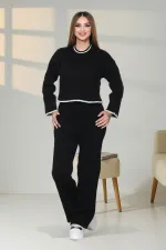 Ensemble en maille noire pour femme