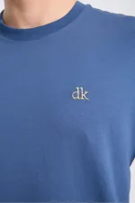 T-shirt à manches courtes pour homme, coupe classique, indigo