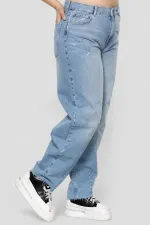 Kadın Kesik Paça Yüksek Bel Balon Kot Pantolon