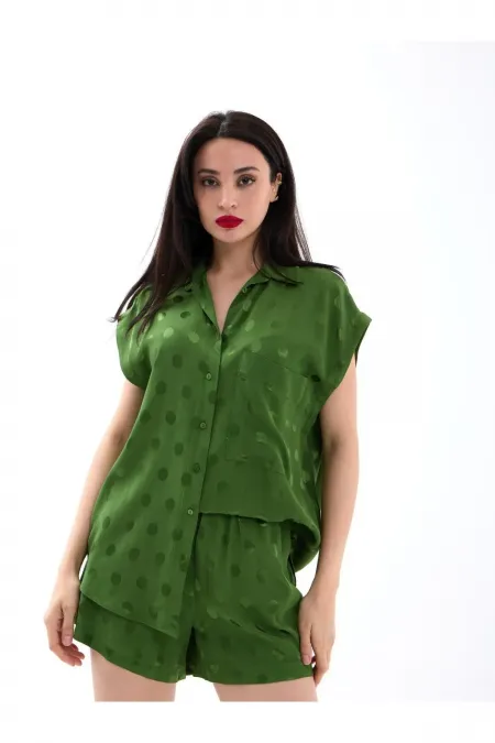 Satin Shirt and Shorts Set