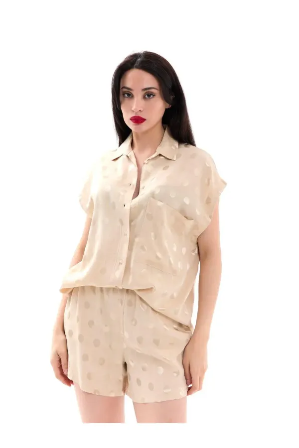 Satin Shirt and Shorts Set