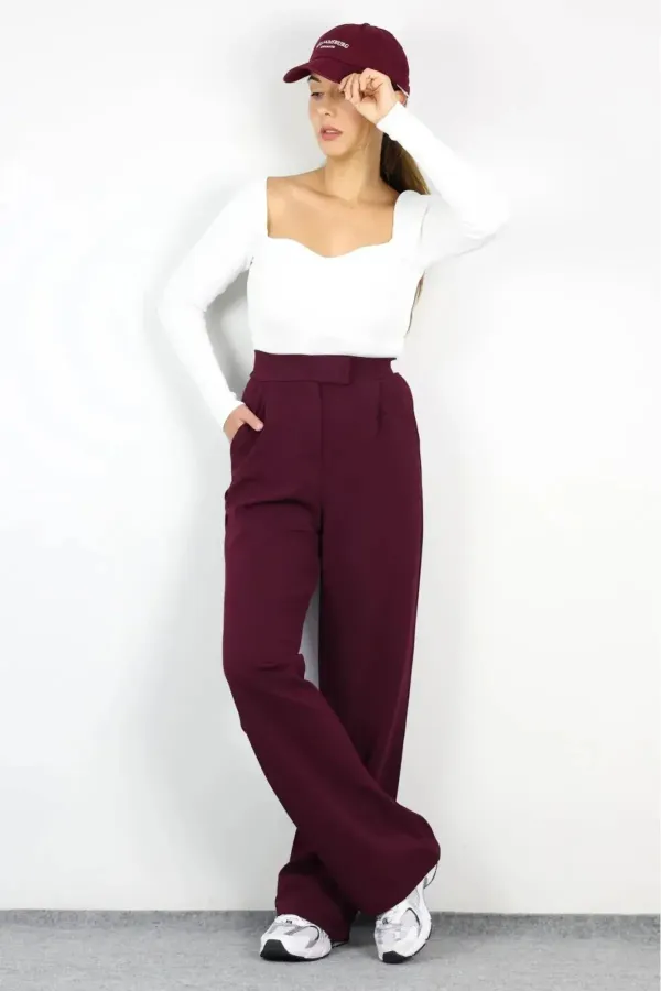 Black Lycra Women's Palazzo Pants with Velcro Closure