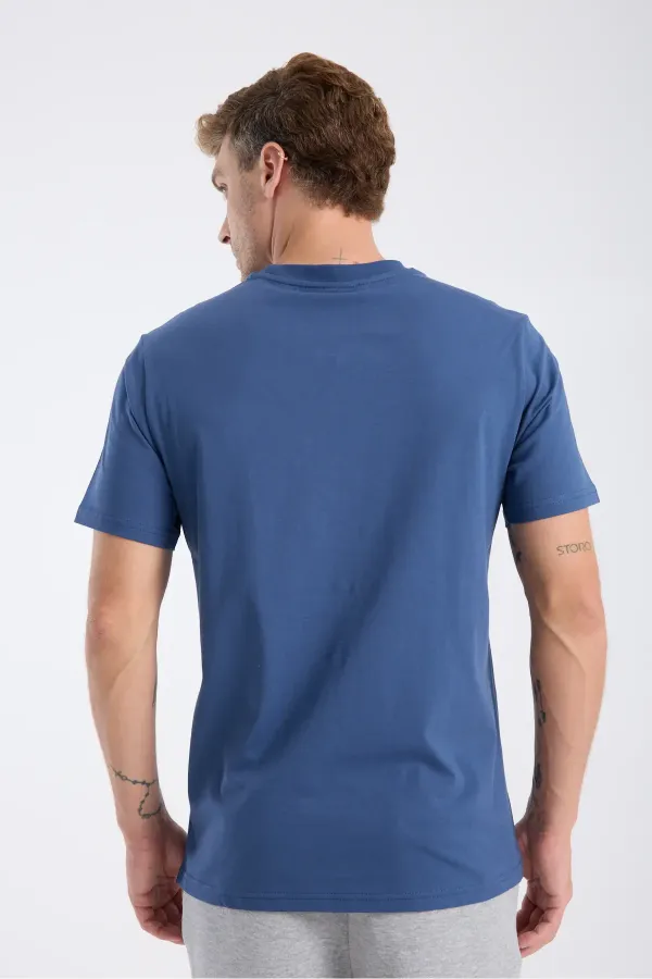 T-shirt à manches courtes pour homme, coupe classique, indigo