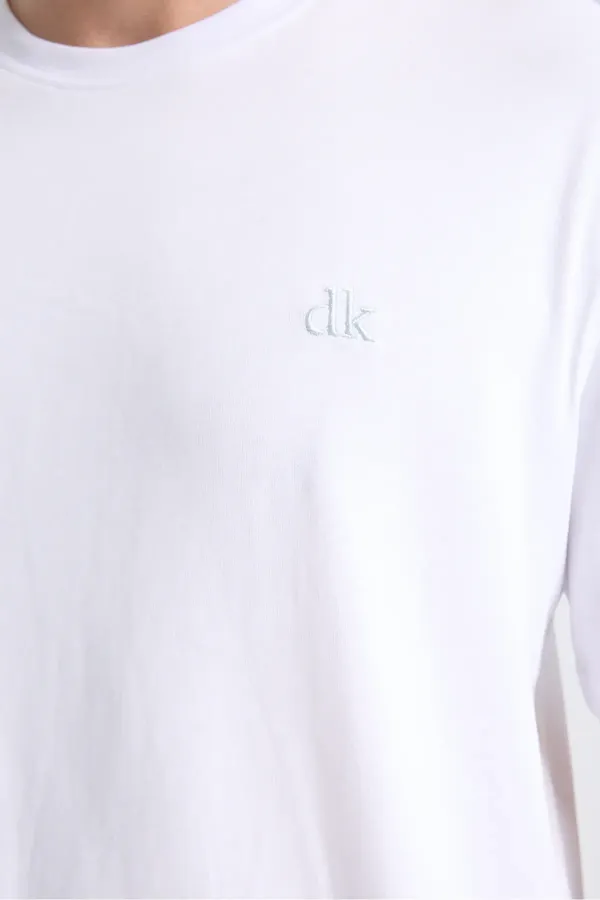 T-shirt blanc à manches courtes et coupe ample pour homme