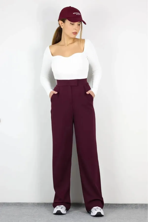 Black Lycra Women's Palazzo Pants with Velcro Closure