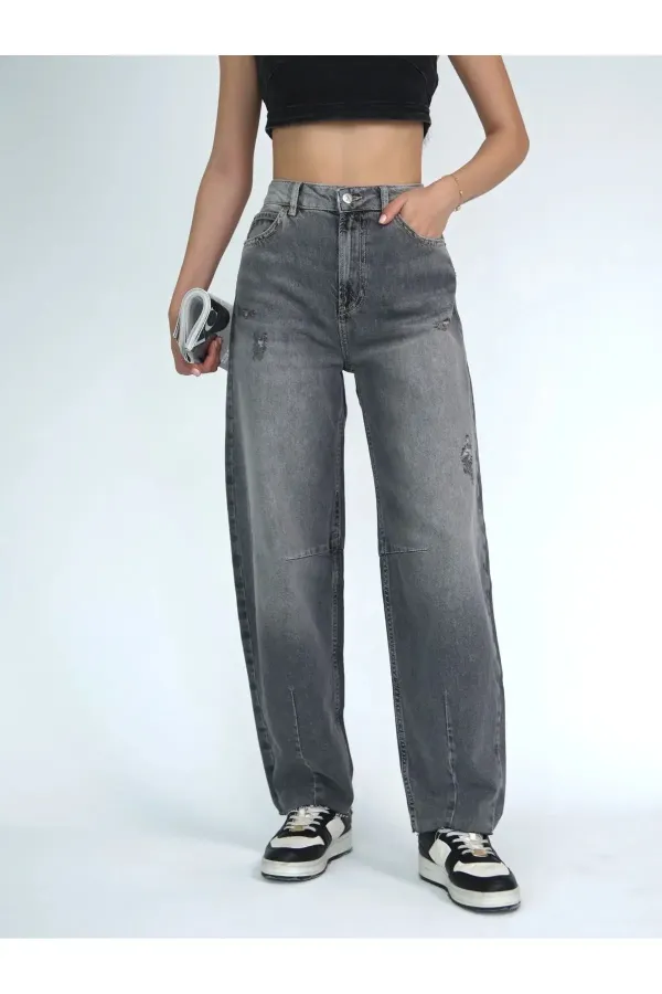 Women's Cropped Leg High Waist Balloon Jeans