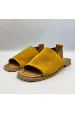 Bellini Mustard Suede Leather Women's Sandals | Comfortable and Stylish Design