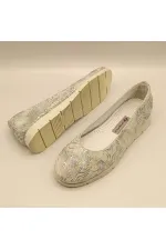 Alena Silver Leather Ballet Flats