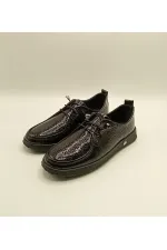 Ariss Siyah Fasulye Desen Gerçek Deri Kadın Günlük Ayakkabı – Hafif Esnek Kauçuk Taban