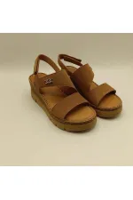 Amethyst Exclusive Stable Tan Suede Platform Women's Sandals | Genuine Leather Comfort