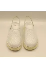 Sabo White Leather Women's Slippers