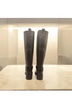 Sonya Topuklu Siyah Deri Kadın Çizme