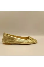 Gale Gold Leather Ballet Flats