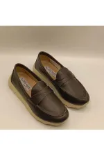 Carle Siyah Deri Kadın Loafer Ayakkabı