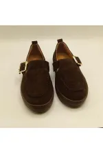 Ava Dark Coffee Genuine Leather Suede Casual Women's Shoes