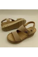 Amethyst Exclusive Stable Beige Suede Platform Women's Sandals | Elegance and Comfort