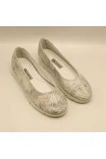 Alena Silver Leather Ballet Flats
