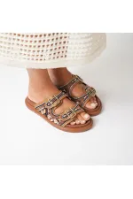Bona Taba Genuine Leather Beaded Women's Slippers