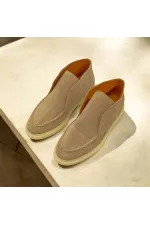 Bottes pour femmes en daim à revers en vison