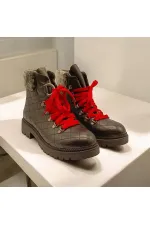 Snow Black Leather Fur-Lined Women's Boots