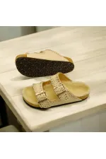 Mina Kışlık Ortopedik Bej Kadın Terlik