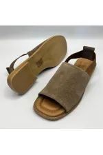 Bellini Brown Genuine Suede Leather Women's Sandals – Handmade with Thermal Sole