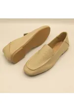 Ballerines en cuir véritable beige Tina pour femme, exclusivité Amethyst