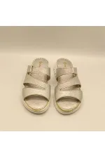Alda Silver Leather Comfort Women's Slippers